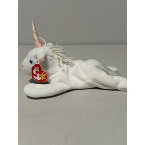 Ty Beanie Babies Mystic Unicorn White Iridescent Horn Vintage Plush Toy 1994
